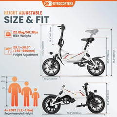 Gyrocopters UL2849 Safe Folding Ebike - Compact & Eco-Friendly