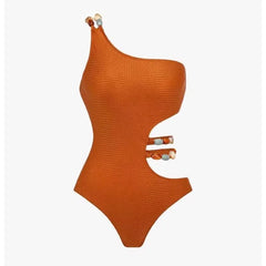 Sexikini Tami Women's Luxury Asymmetrical One-Piece Swimsuit with Long Skirt