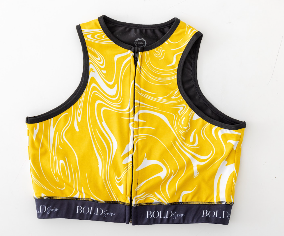 Women's 'Flexa Marble' Zip Crop Swim Vest