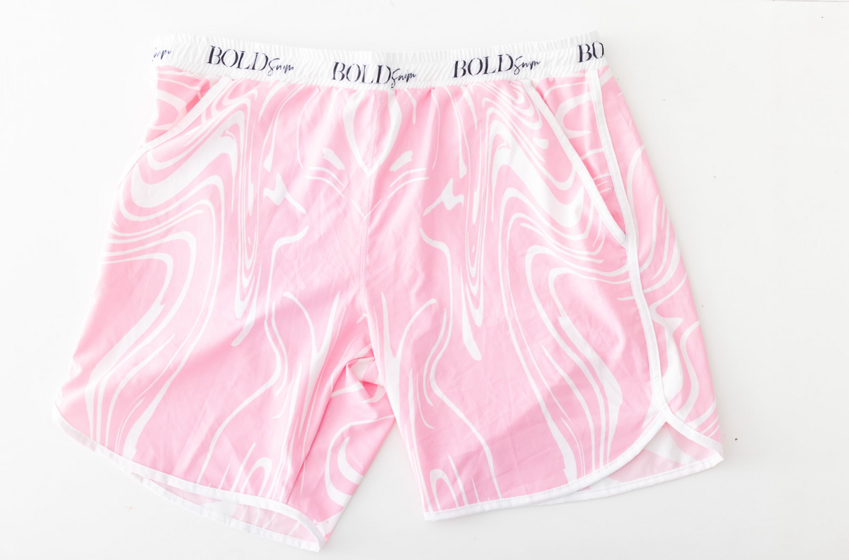 Women's 'Marble' Retro Swim Shorts