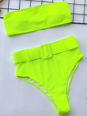 Sexikinis Sally Women's High-Waist Two-Piece Bandeau Bikini Swimsuit