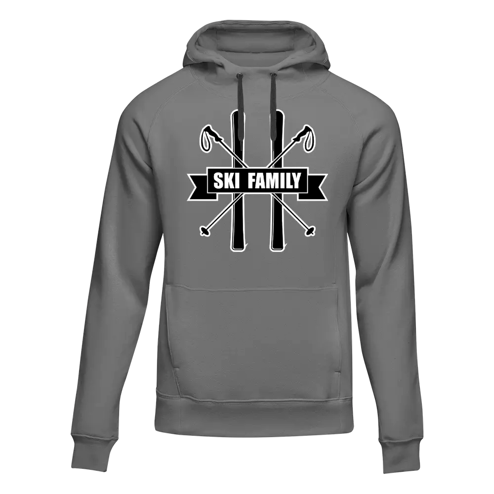 Unisex Adult's 'Ski Family' Fleece Hoodie