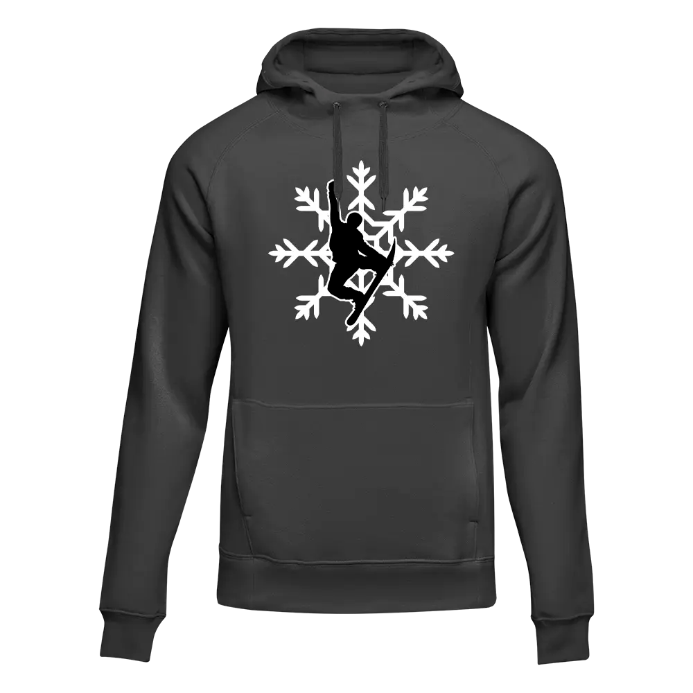 Unisex Adult's Snowboard & Snowflake Fleece Hoodie