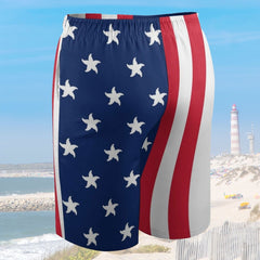 Boy's USA Flag Beach Shorts