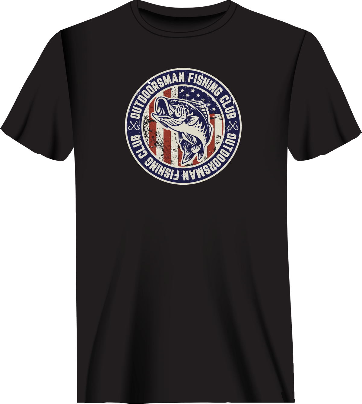 Outdoorzees Unisex 'Outdoorsman Fishing Club' Patriotic T-Shirt