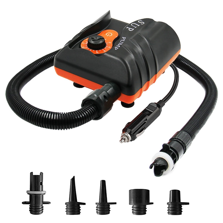 16 PSI, 95L/min SUP Surf Paddle Board Canoe Inflatable Boat Car Bike High Pressure Car 12V Electric Air Pump with 6 Connectors