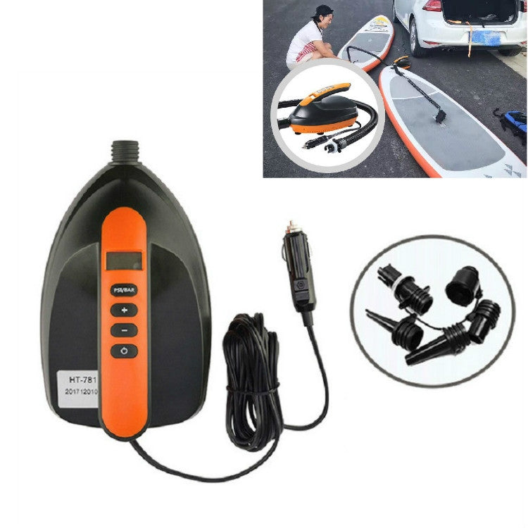 16 PSI, 70L/min SUP Surf Paddle Board Canoe Inflatable Boat Car Bike High Pressure Electric Air Pump, Single Inflater, 12V