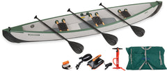 16 Foot Sea Eagle Boats | TC16 Travel Canoe Inflatable Canoe - 3 Person, Electric Pump Package