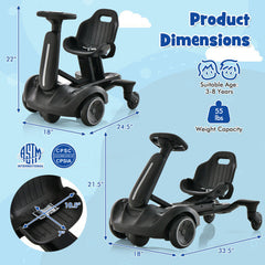 6V Kids Ride On Drift Car with 360 Spin and 2 Adjustable Heights