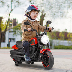 Kids Electric Motorcycle with Training Wheels and LED Headlight