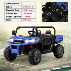 24V Kids Ride On UTV with Dump Bed and Remote Control