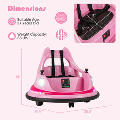 LuxuryLifeWay 12V Kids Ride On Bumper Car with Remote Control and Dual Joysticks