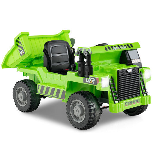 12V Kids Ride On Dump Truck with Electric Dump Bed