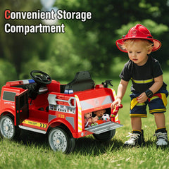 12V Kids Ride on Fire Truck with Remote Control and Extinguisher