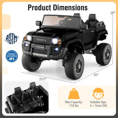 LuxuryLifeWay 24V 2 Seater Ride on Car 4WD/2WD Switchable for Kids with Remote for Ages 3+ - Black