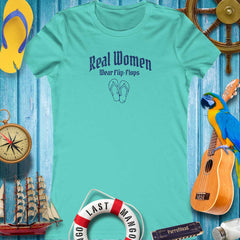 Women's 'Real Women Wear Flip-Flops' 🌴 Bella Canvas T-Shirt