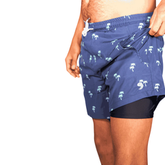 Dry Pocket Tropical Trees - Men's Waterproof Swim Shorts With A Waterproof Pocket