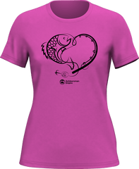 Outdoorzees Women's Fishing Heart T-Shirt
