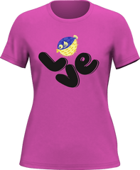 Outdoorzees Women's Love Fishing Blue Blowfish Globe T-Shirt