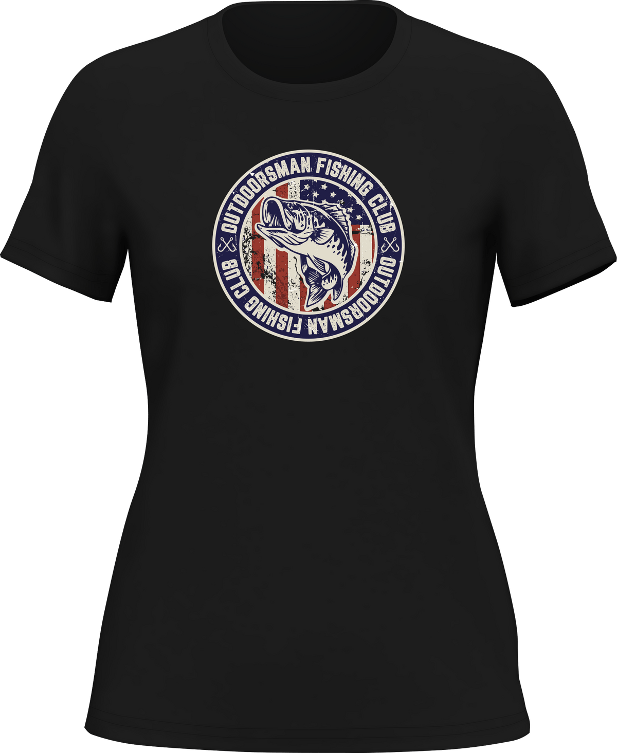 Outdoorzees Women's 'Outdoorsman Fishing Club' Patriotic T-Shirt