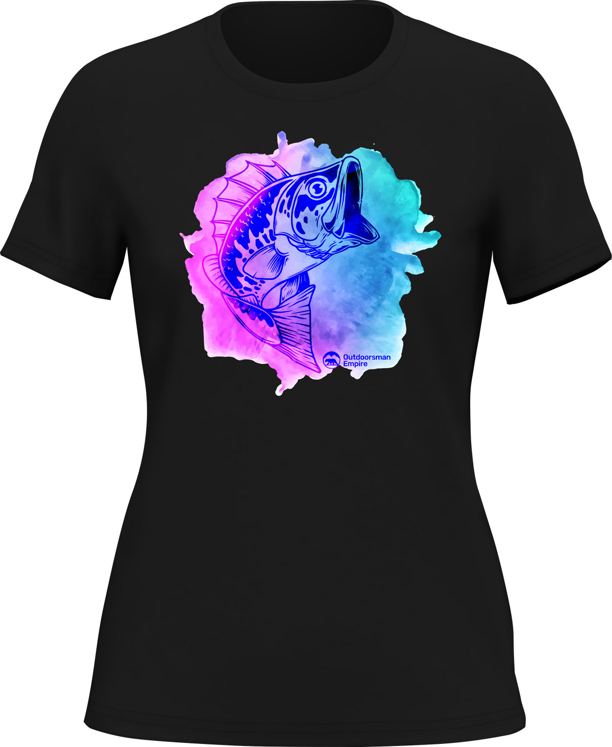 Outdoorzees Women's Watercolor Fishing T-Shirt