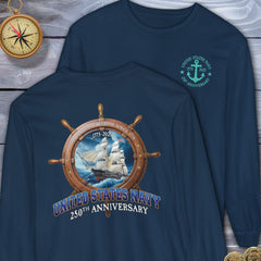 Unisex Navy's 250th Anniversary Comfort Color Long Sleeve T-Shirt