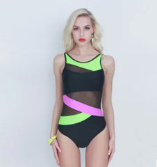 Women's Color-Block One-Piece Swimsuit