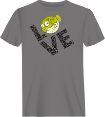 Outdoorzees Unisex Love Fishing Green Blowfish Globe T-Shirt