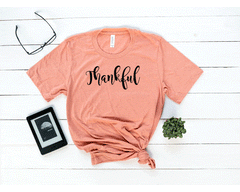 THANKSGIVING Women's 'Thankful' Mag Sky Tee