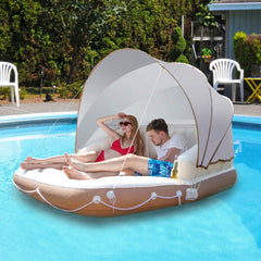 LuxuryLifeWay Costway Inflatable Pool Float Lounge Swimming Raft