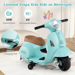 6V Kids Ride On Licensed Vespa with LED Headlight and Horn