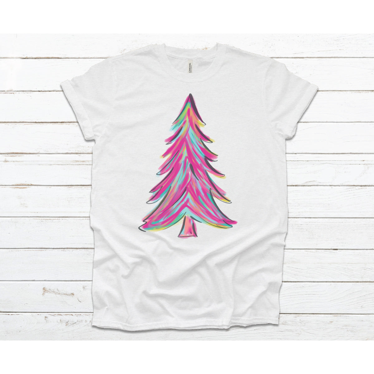 CHRISTMAS Unisex Kid's/Adult's Watercolor Tree T-Shirt