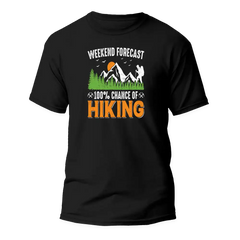 Outdoorzees Unisex 'Weekend Forecast 100% Hiking' T-Shirt