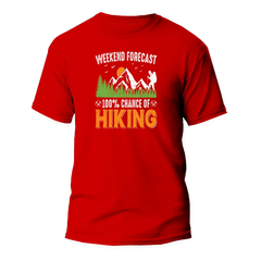 Outdoorzees Unisex 'Weekend Forecast 100% Hiking' T-Shirt