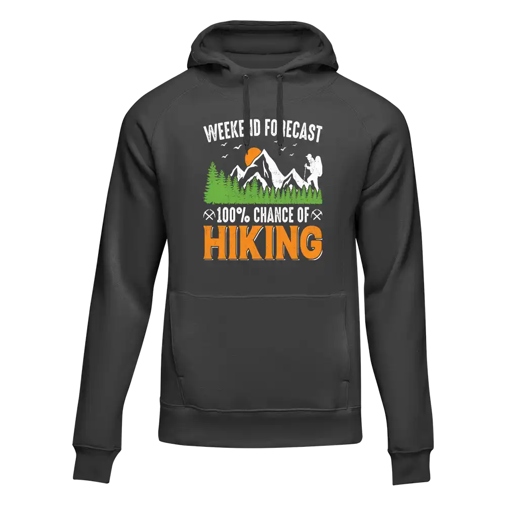 Outdoorzees Unisex 'Weekend Forecast 100% Hiking' Hoodie
