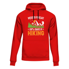 Outdoorzees Unisex 'Weekend Forecast 100% Hiking' Hoodie