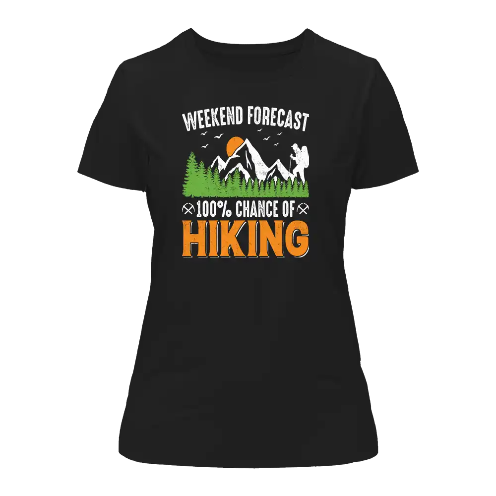 Outdoorzees Women's 'Weekend Forecast 100% Hiking' T-Shirt