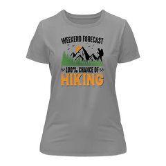 Outdoorzees Women's 'Weekend Forecast 100% Hiking' T-Shirt