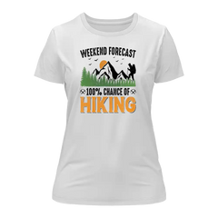 Outdoorzees Women's 'Weekend Forecast 100% Hiking' T-Shirt