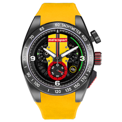 Motorsport Men's FlatOut - Black Dial, Yellow Strap - 100m