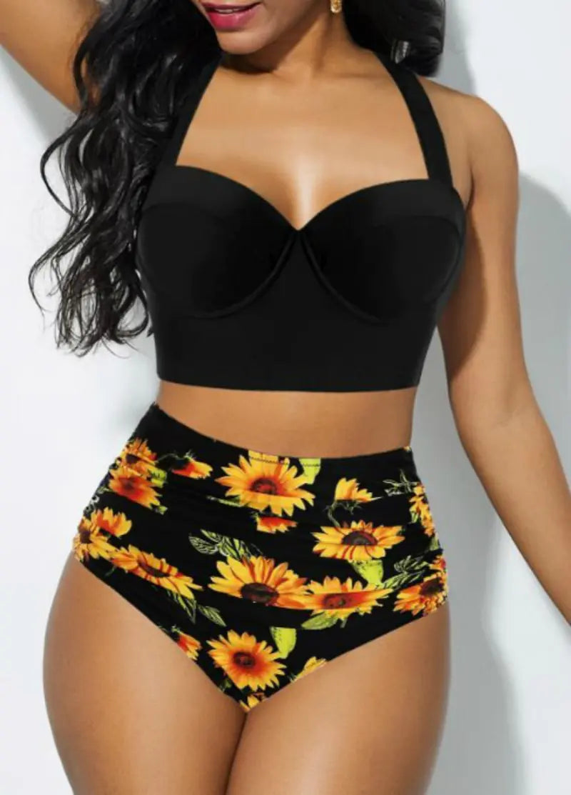 Women's High Waist Two-Piece Bikini Swimsuit