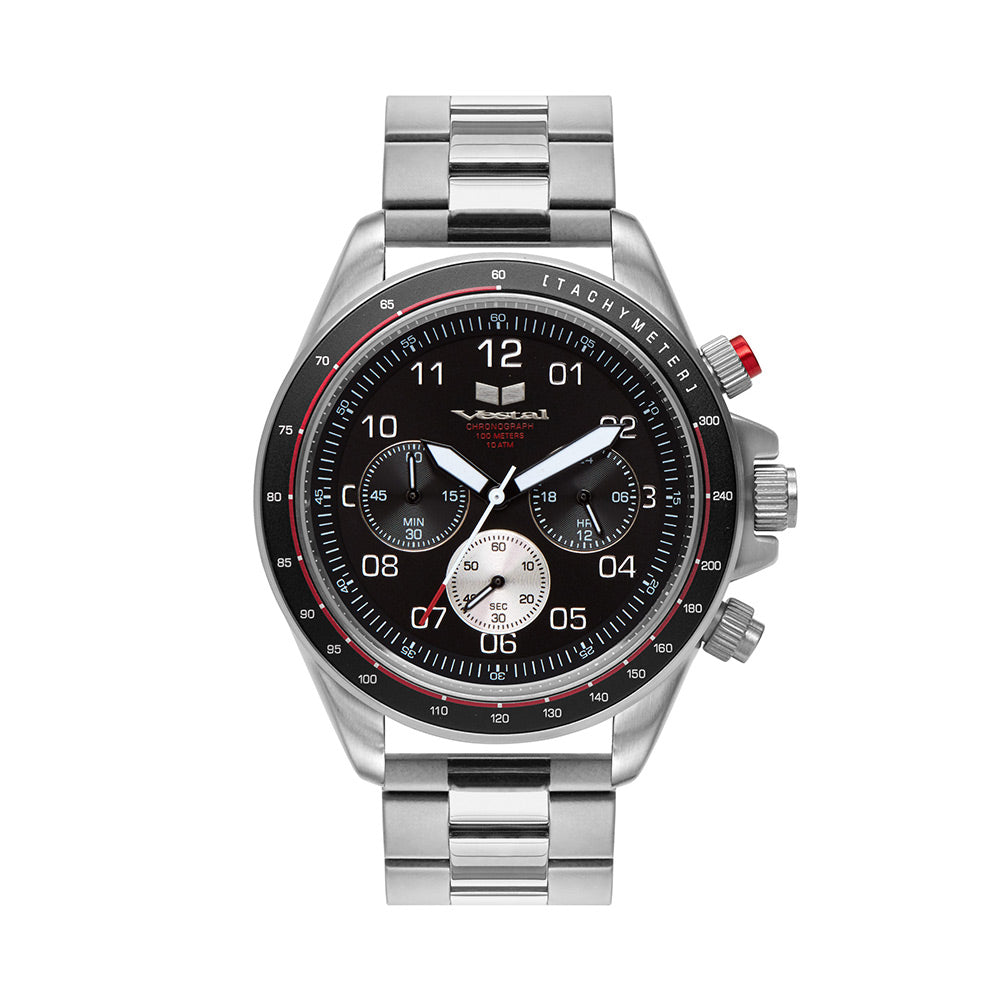 Vestal Watch Men's ZR2 METAL - Black Dial, Silver Case/Bracelet - 100m