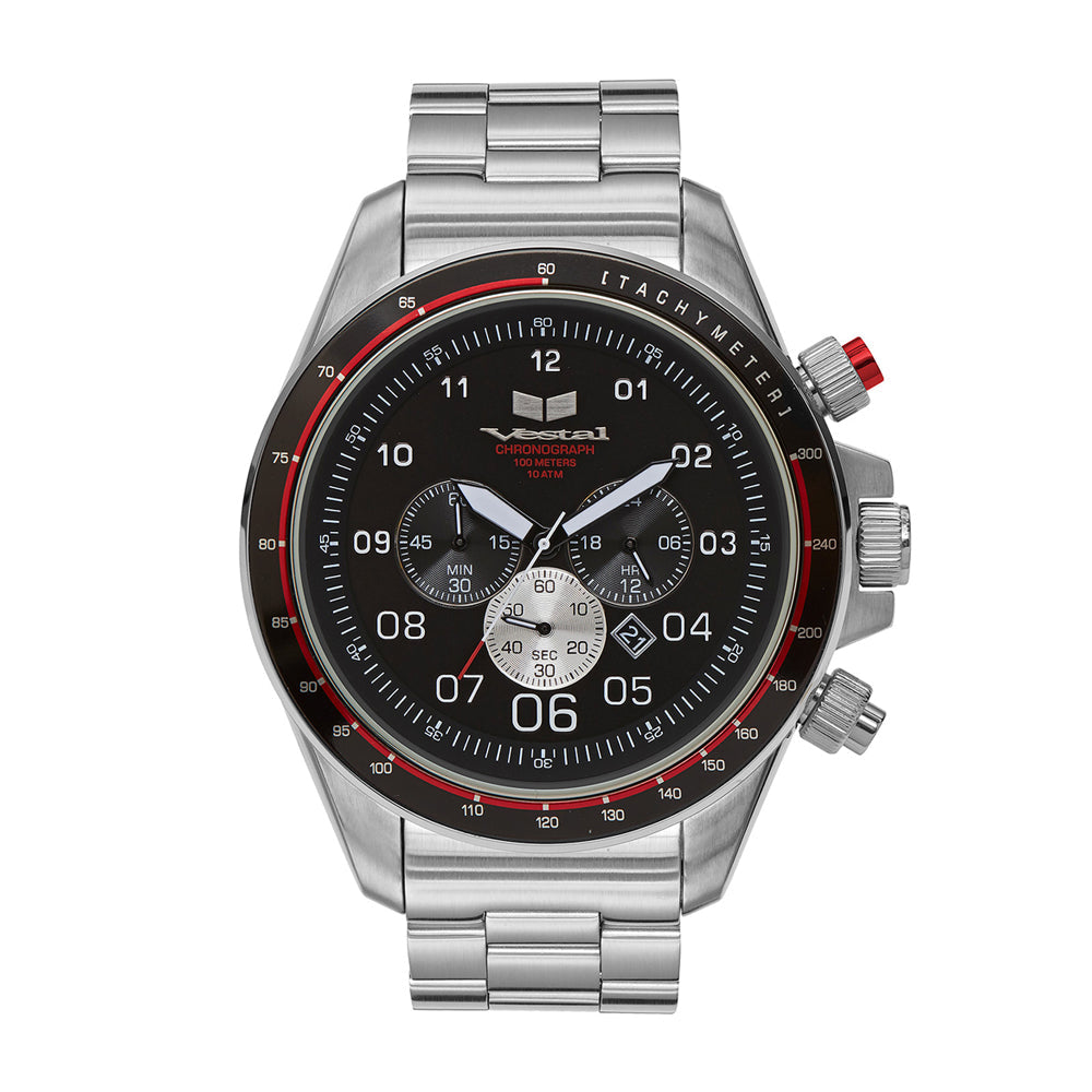 Vestal Watch Men's ZR3 - Black Dial, Silver Bracelet - 100m