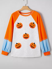 HALLOWEEN Women's Pumpkin Print Long Sleeve T-Shirt