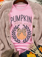 AUTUMN Women's Leopard Bowknot Pumpkin Graphic Sweatshirt