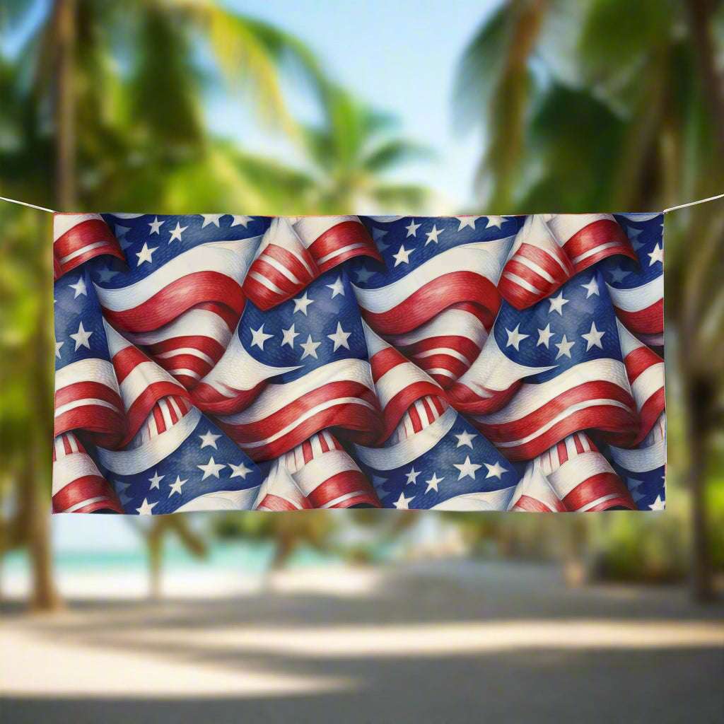USA Flag Patten | Americana Beach Towel 🏖️