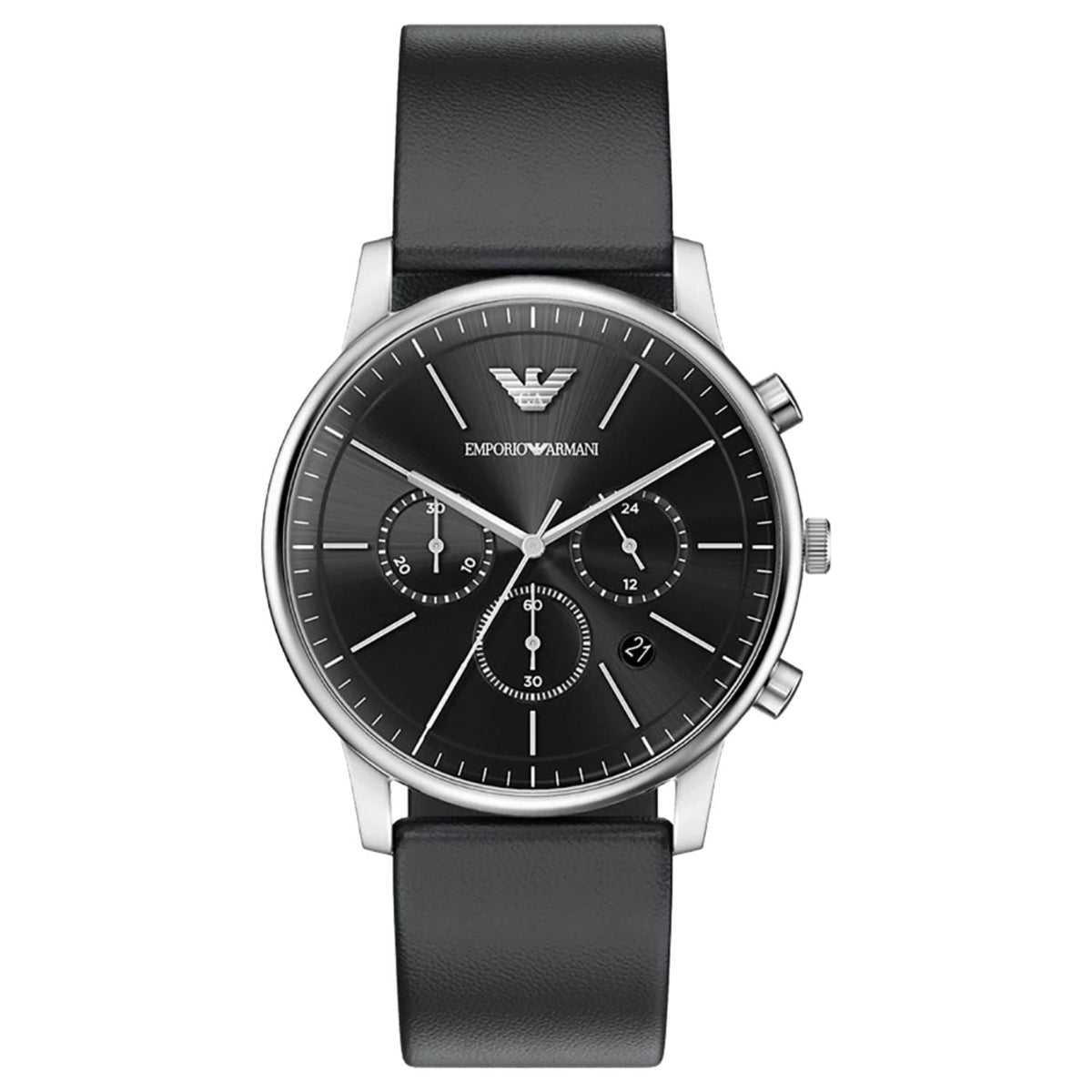 Emporio Armani Men's Minimalist - Black Dial/Strap - 50m