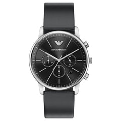Emporio Armani Men's Minimalist - Black Dial/Strap - 50m