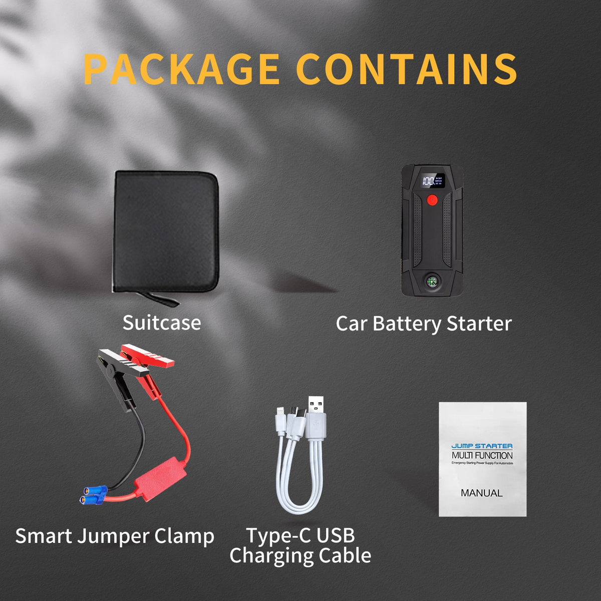 Car Emergency Start Power Supply, Large Capacity, LCD Screen