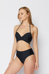 Women's High Waist Two-Piece Bikini Swimsuit - Black